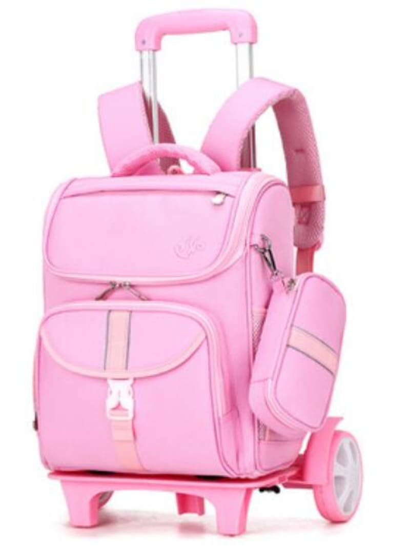 mochilas con ruedas para niños de primaria rosa