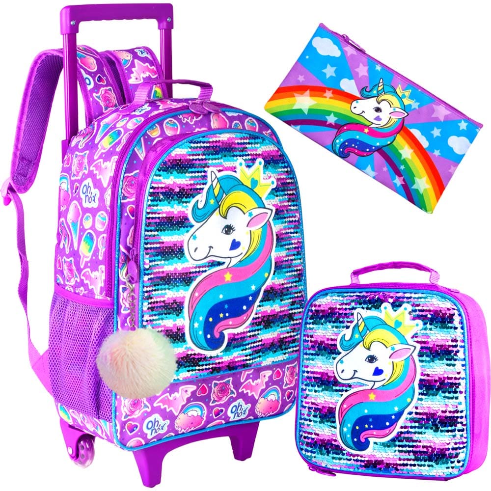 mochilas escolares juveniles con carro unicornio