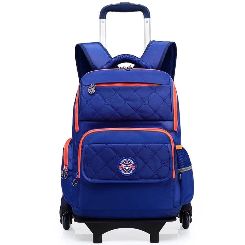 mochilas de niños con ruedas azul frente