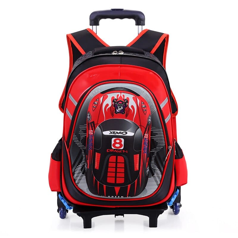 mochilas para niños y niñas con ruedas rojo