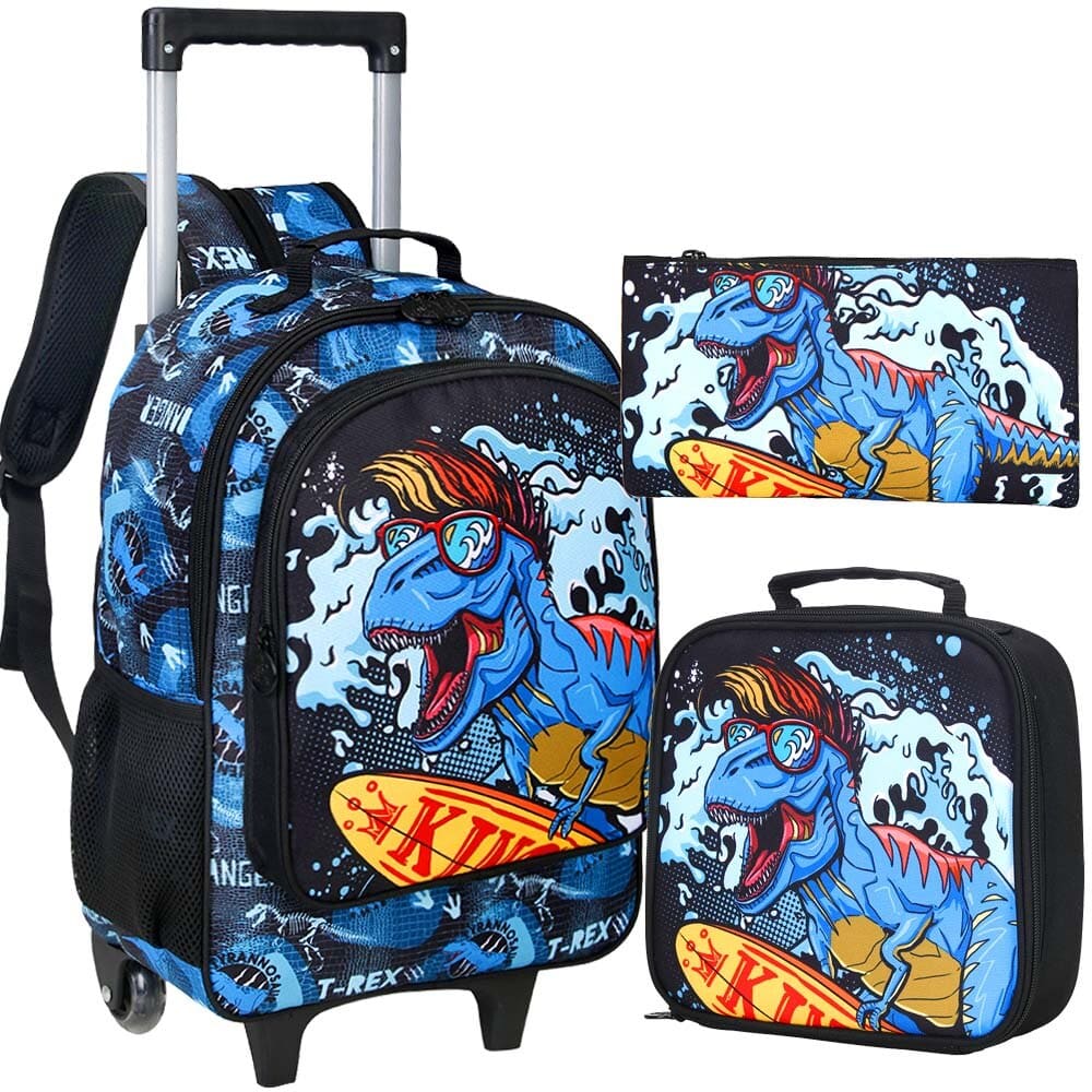 mochila para niños de preescolar con ruedas azul